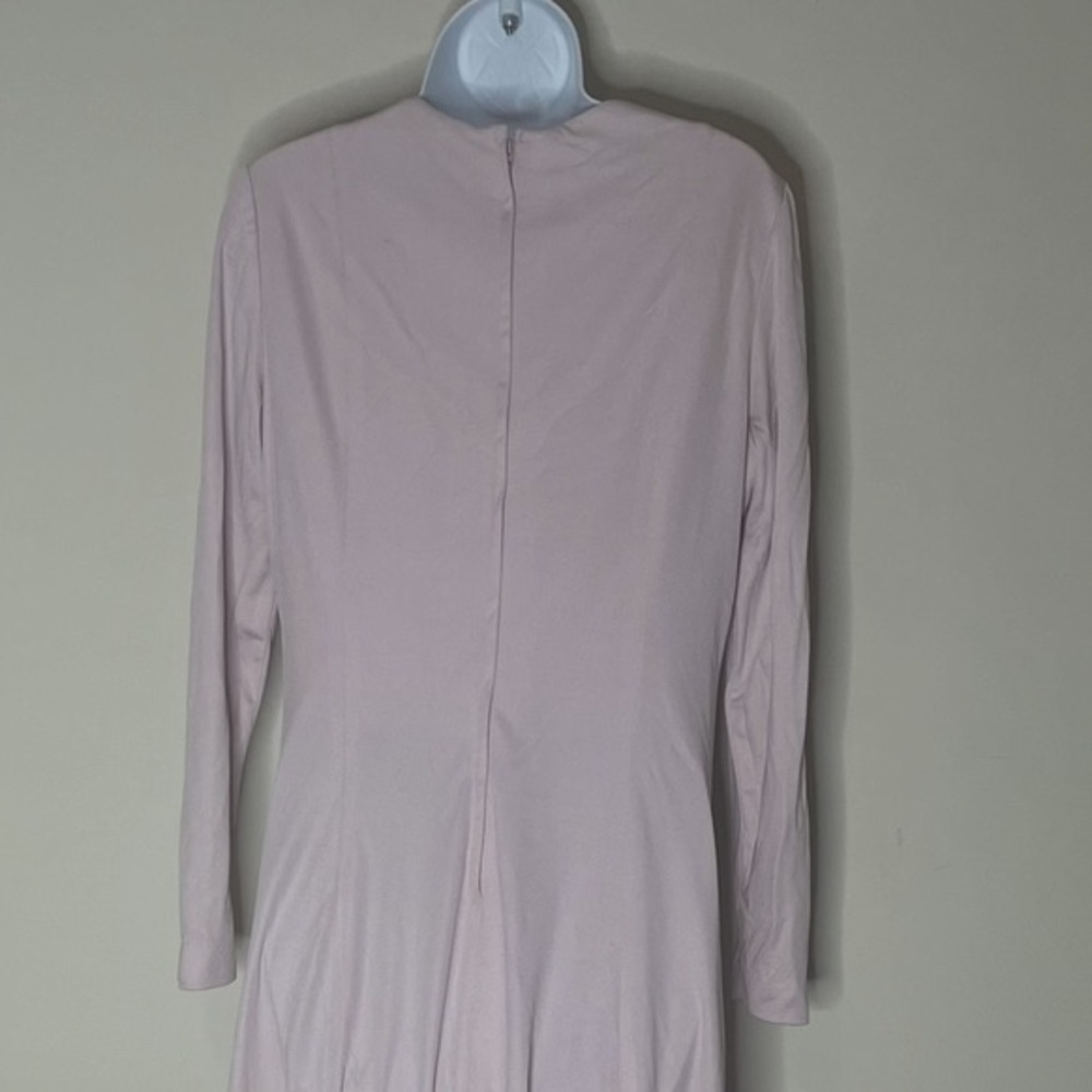 Vintage 70s Lilli Diamond Pink Gown Long Sleeve Embroidered Maxi Dress Small - Picture 12 of 12